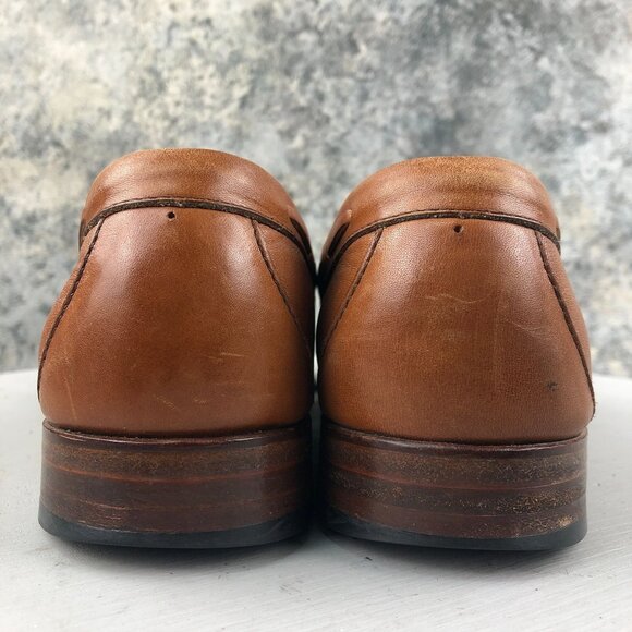 SAS Men\'s Size 8N Brown Leather Genuine Handsewn Kiltie Tassel Slip On Loafers main image 12